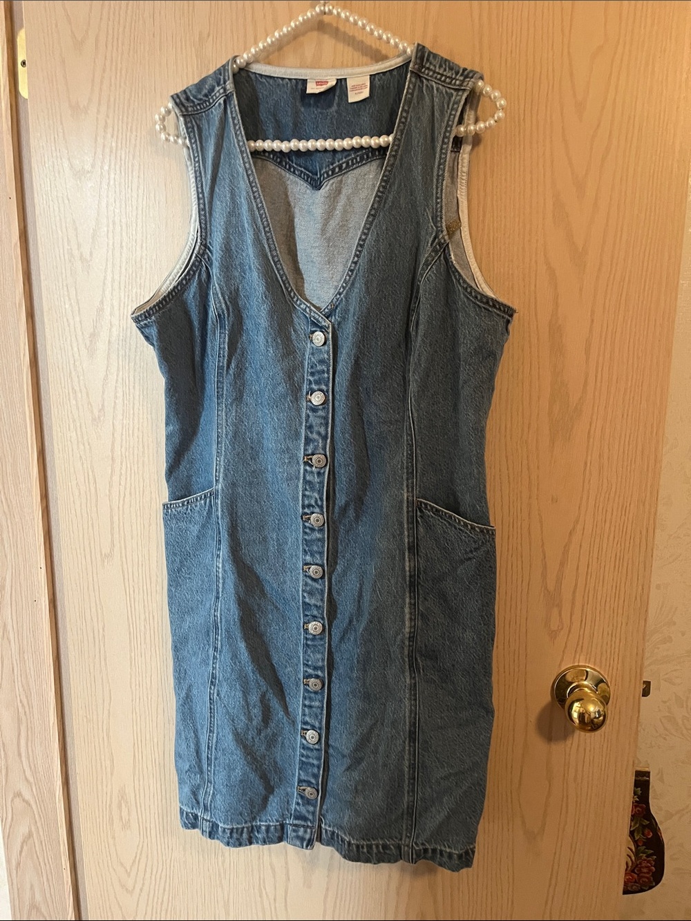 Levi's Light Blue Denim Button-Front Mini Dress